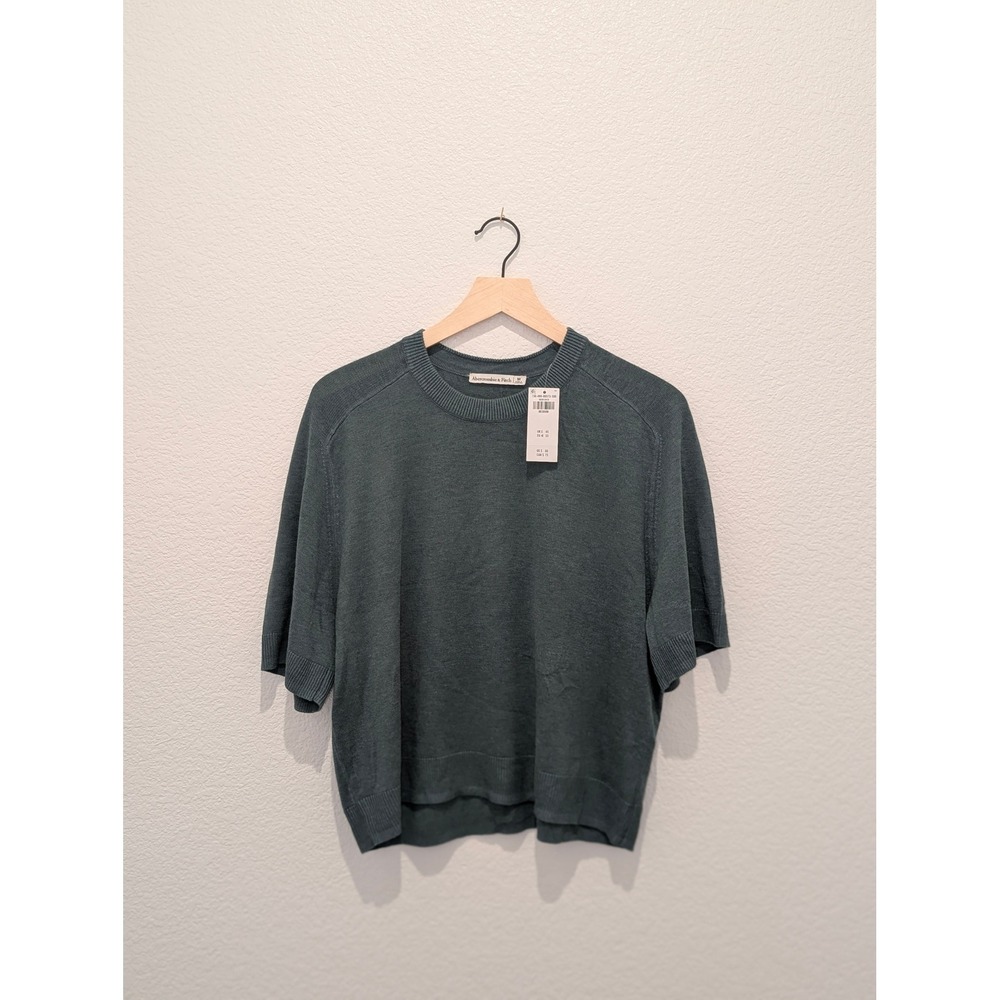 Abercrombie & Fitch Green Short Sleeve Knit Sweater NWT Medium